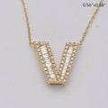 14KY 0.40CTW BAGUETTE DIAMOND ALPHABET NECKLACE - Norma's Jewelry