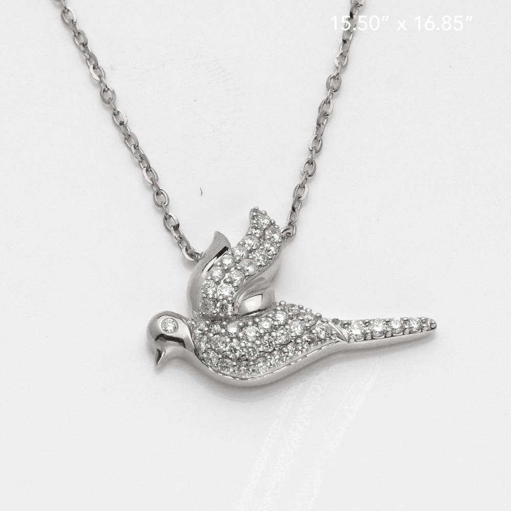 14KW 0.25CT DIAMOND DOVE NECKLACE - Norma's Jewelry