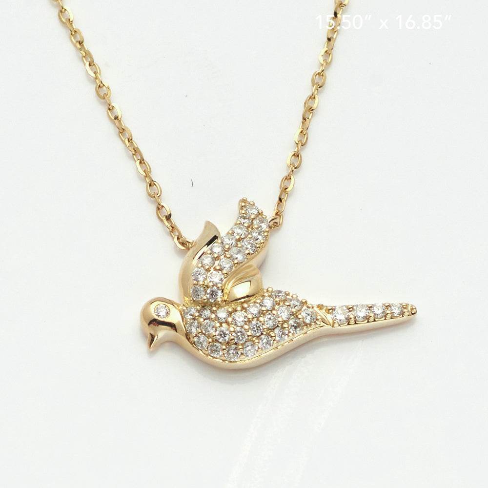 14KY 0.25CT DIAMOND DOVE NECKLACE - Norma's Jewelry