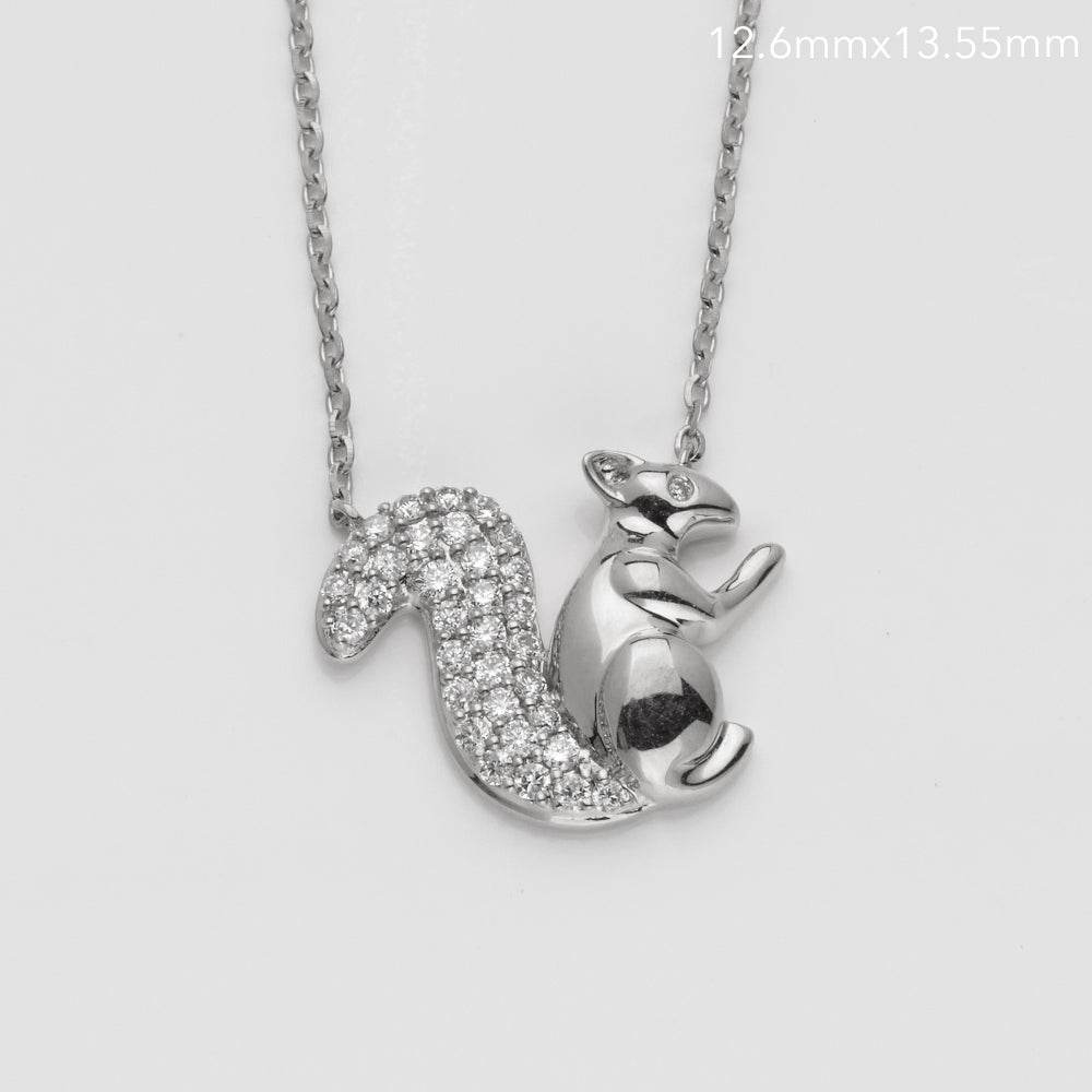14KW 0.25CT DIAMOND SQUIRREL NECKLACE - Norma's Jewelry