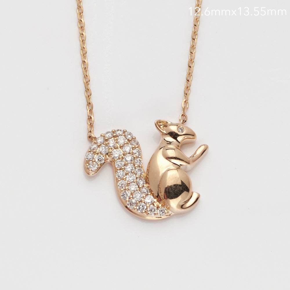 14KY 0.25CT DIAMOND SQUIRREL NECKLACE - Norma's Jewelry