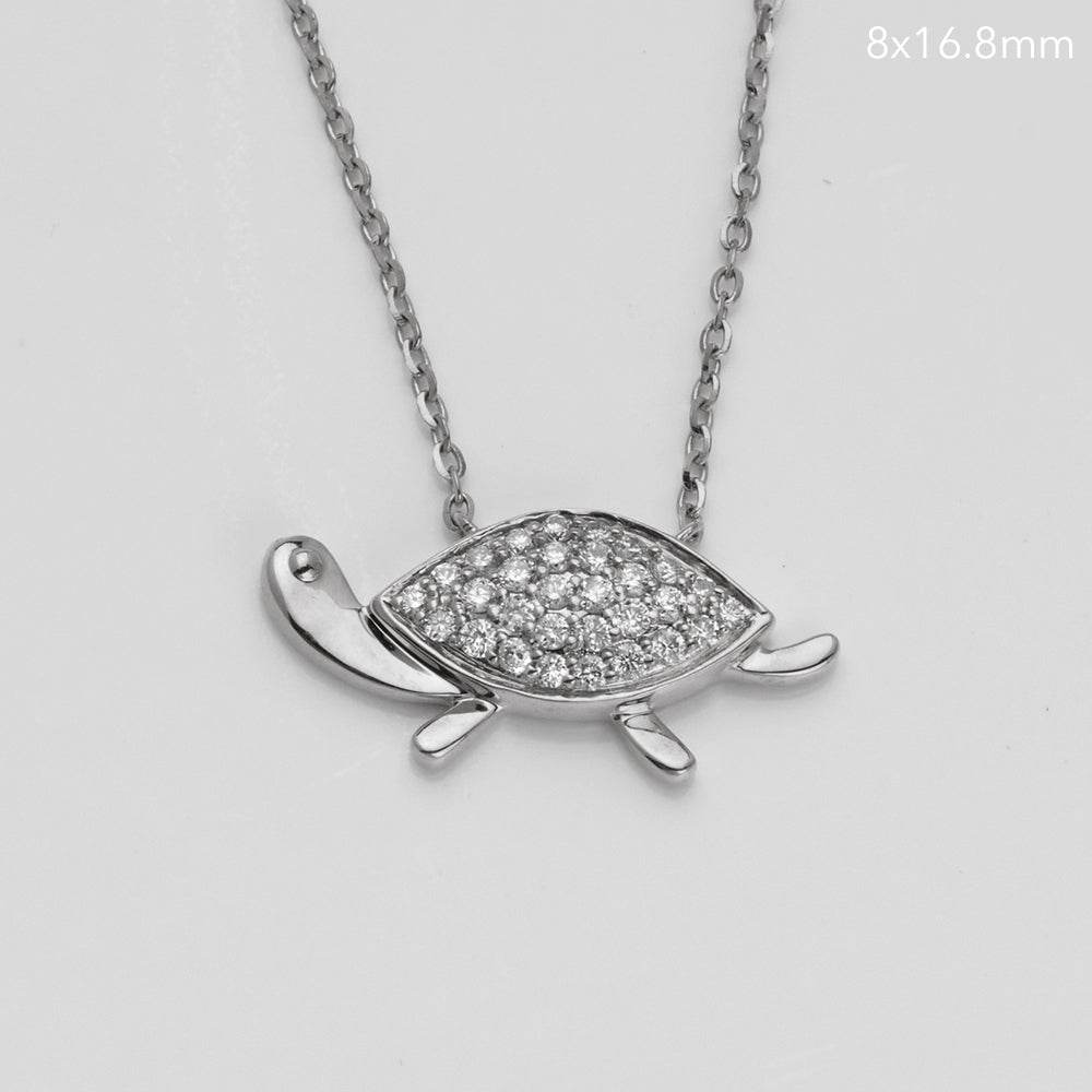 14KW 0.20CT DIAMOND TURTLE NECKLACE - Norma's Jewelry