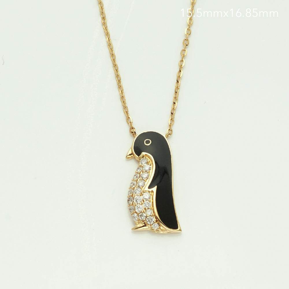 14KY 0.15CT DIAMOND PENGUIN NECKLACE - Norma's Jewelry