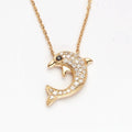 14KY 0.25CT DIAMOND DOLPHIN NECKLACE - Norma's Jewelry