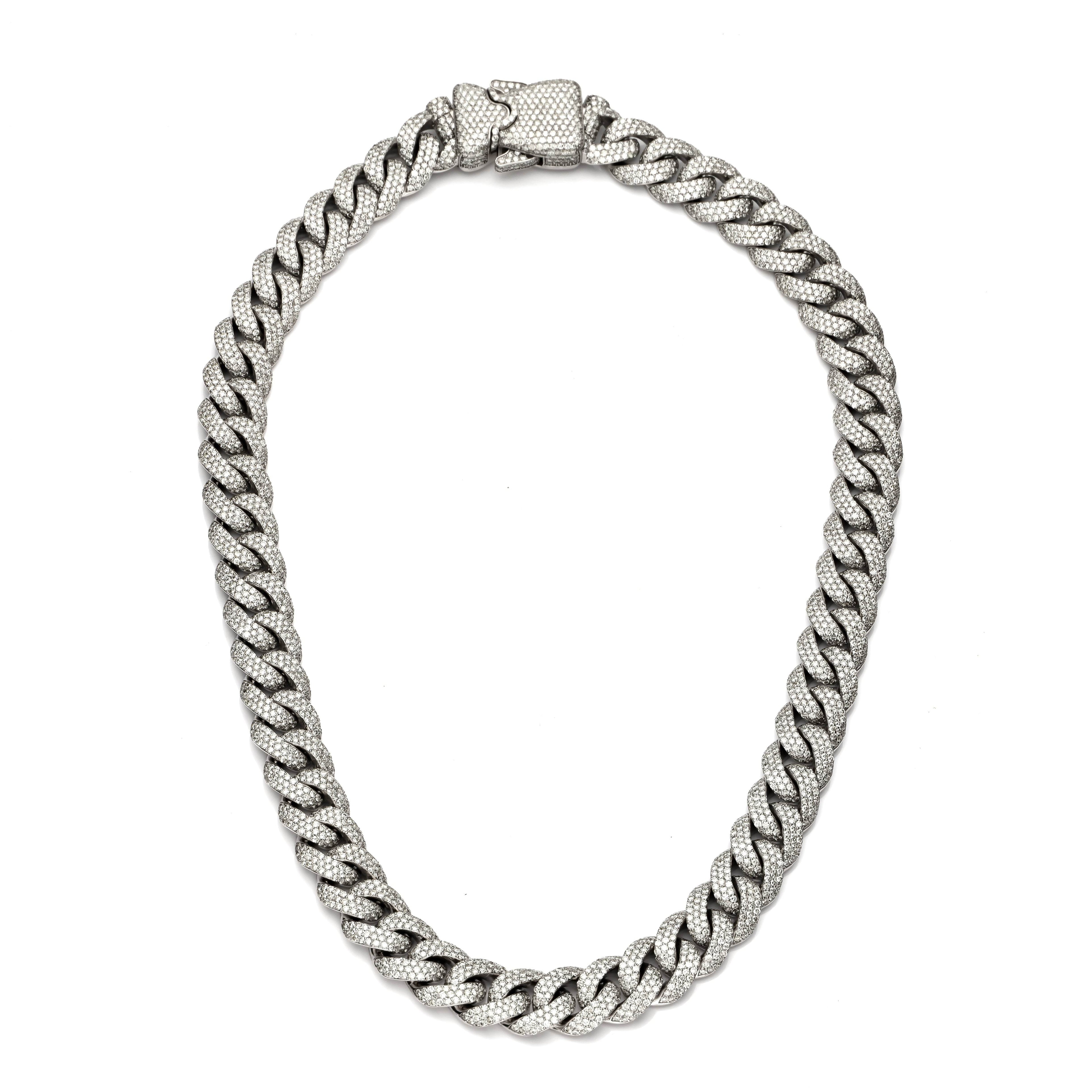 14KW 60.01CTW DIAMOND MIAMI CUBAN NECKLACE - Norma's Jewelry