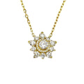 14KY 0.95CTW DIAMOND FLOWER SHAPE FANCY NECKLACE - Norma's Jewelry