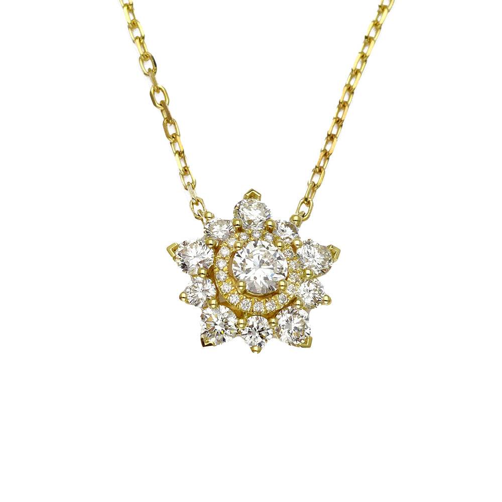 14KY 0.95CTW DIAMOND FLOWER SHAPE FANCY NECKLACE - Norma's Jewelry