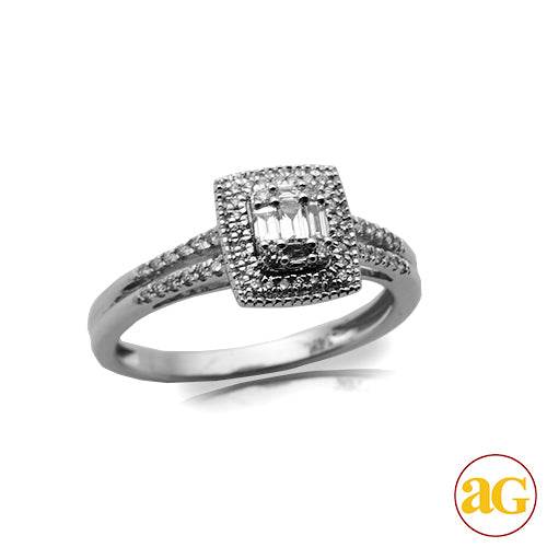 14KW 0.35CTW BAGUETTE DIAMOND BRIDAL RING WITH SQU - Norma's Jewelry