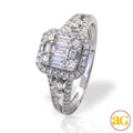 14KW 1.00CTW BAGUETTE DIAMOND BRIDAL SET WITH RECT - Norma's Jewelry