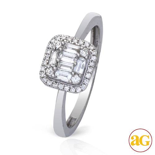 14KW 0.35CTW BAGUETTE DIAMOND BRIDAL RING WITH SQU - Norma's Jewelry