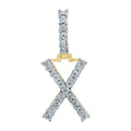 10 Karat Yellow Gold 0.17 Carat Diamonds Initial (X) HipHop Pendant-1029500-YG - Norma's Jewelry