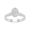 14 Karat White Gold 0.75 Carat Diamonds (0.05 CTR) Oval Bridal Ring-0527216-WG