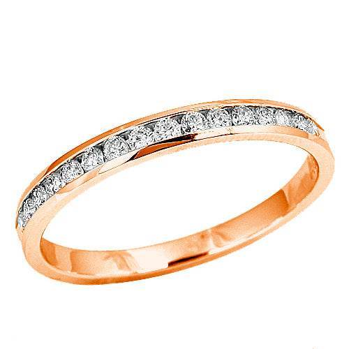 14KR 0.30CTW 16-STONE CHANNEL MACHINE SET BAND - Norma's Jewelry