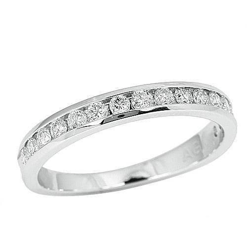 14KW 0.55CTW 16-STONE CHANNEL MACHINE SET BAND - Norma's Jewelry