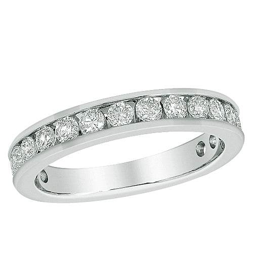 14KW 1.00CTW 19-STONE CHANNEL MACHINE SET BAND - Norma's Jewelry