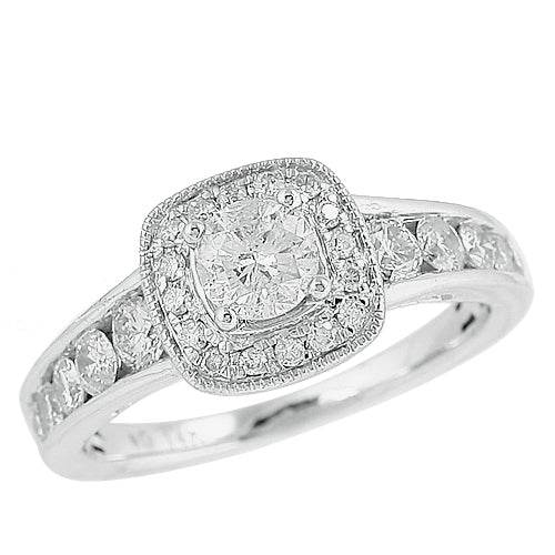 14KW 1.25CTW DIAMOND FACNY RING [0.44CT CTR] - Norma's Jewelry