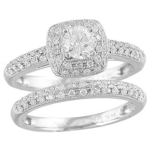 14KW 1.00CTW DIAMOND BRIDAL SET - Norma's Jewelry