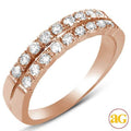 14KR 0.55CTW DIA 2 ROW MACHINE SET BAND - Norma's Jewelry