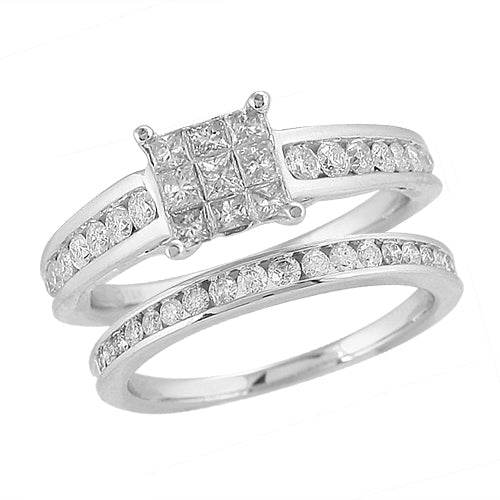 14KW 1.03CTW DIAMOND BRIDAL SET - Norma's Jewelry