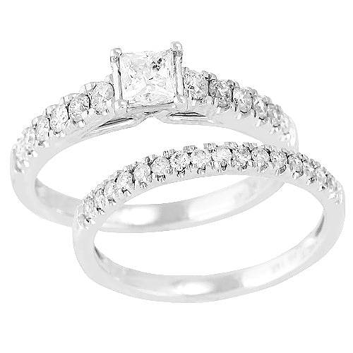 14KW 1.00CTW DIAMOND BRIDAL SET - Norma's Jewelry