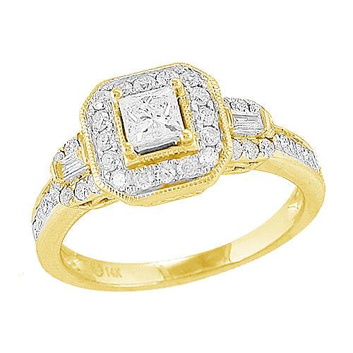 14KY 1.00CTW DIAMOND FANCY RING [0.33CT PC CTR] - Norma's Jewelry