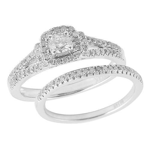 14KW 0.70CTW DIAMOND BRIDAL SET [0.20CT CTR] - Norma's Jewelry