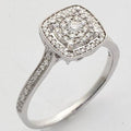 14KW 0.33CTW DIAMOND LUNA CLUSTER RING WITH SQUARE - Norma's Jewelry
