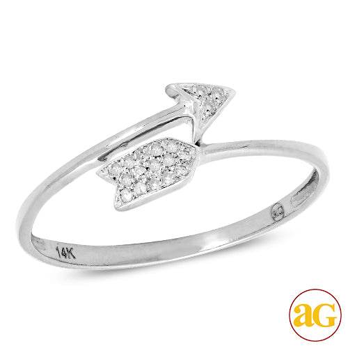 14KW 0.10CTW DIAMOND ARROW RING - Norma's Jewelry