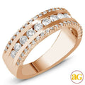 14KR 1.00CTW DIAMOND MACHINE SET 3-ROW BAND - Norma's Jewelry