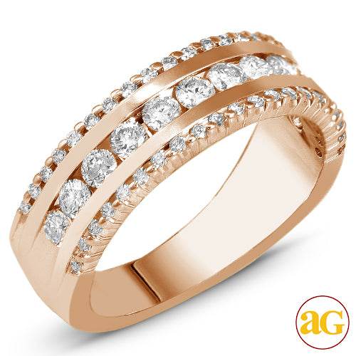 14KR 1.00CTW DIAMOND MACHINE SET 3-ROW BAND - Norma's Jewelry
