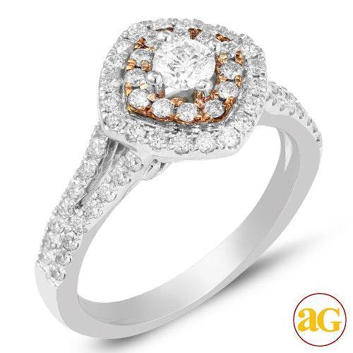 14KW+R 1.00CTW DIAMOND RING WITH PINK BASKET [0.24 - Norma's Jewelry