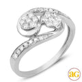 14KW 0.50CTW DIAMOND TWO STONE FLOWER RING - Norma's Jewelry