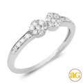 14KW 0.35CTW DIAMOND TWO STONE FLOWER RING - Norma's Jewelry