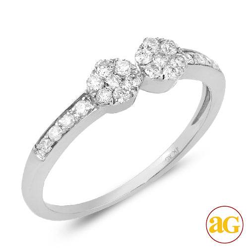 14KW 0.35CTW DIAMOND TWO STONE FLOWER RING - Norma's Jewelry