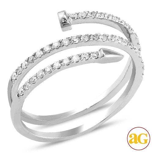 14KW 0.35CTW DIAMOND DESIGNER "NAIL" RING