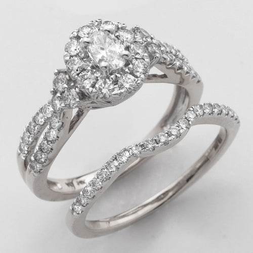 14KW 1.20CTW OVAL DIAMOND BRIDAL SET - Norma's Jewelry