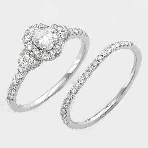 14KW 1.00CTW OVAL DIAMOND BRIDAL SET - Norma's Jewelry