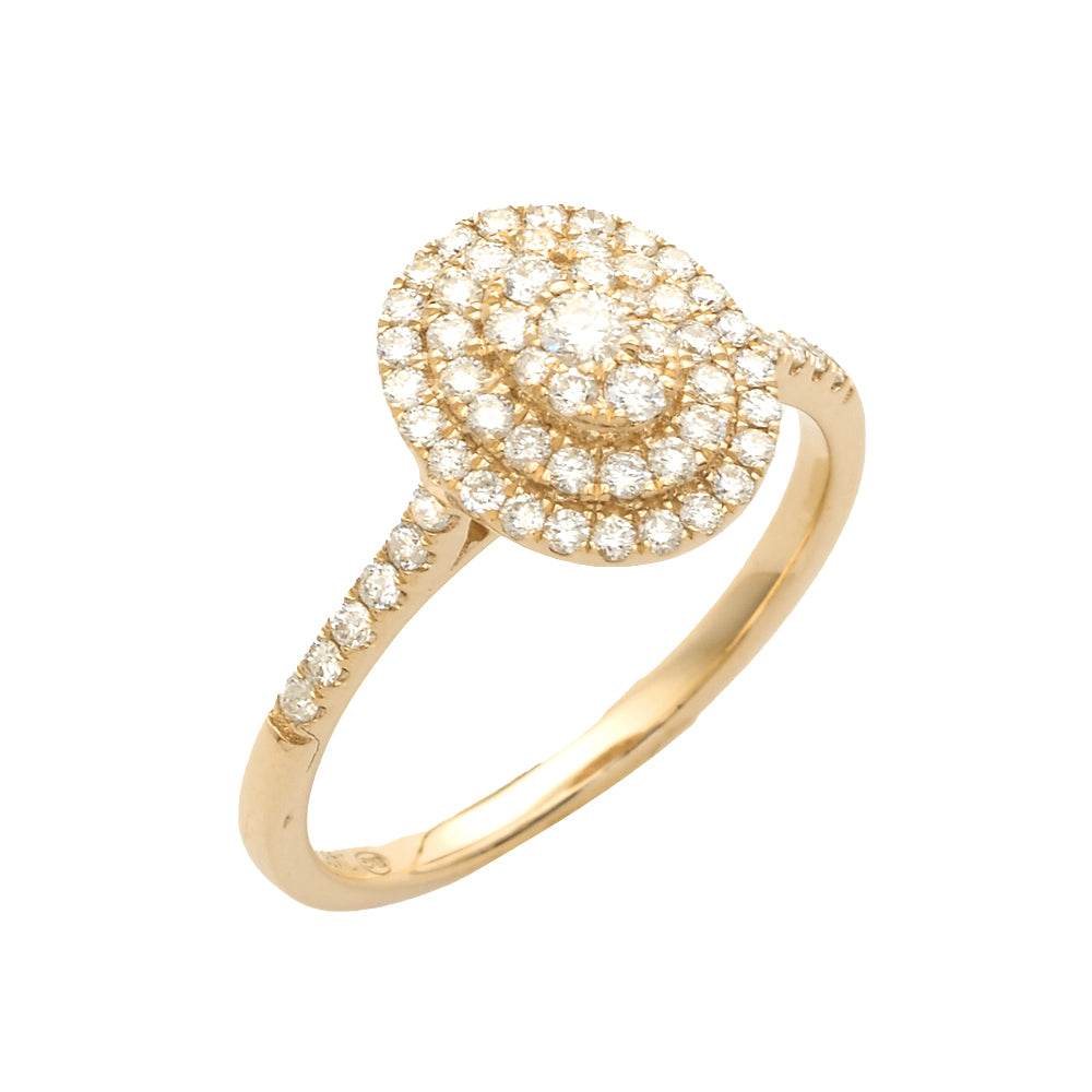 14KY 0.50CTW DIAMOND OVAL CLUSTER RING W/ - Norma's Jewelry