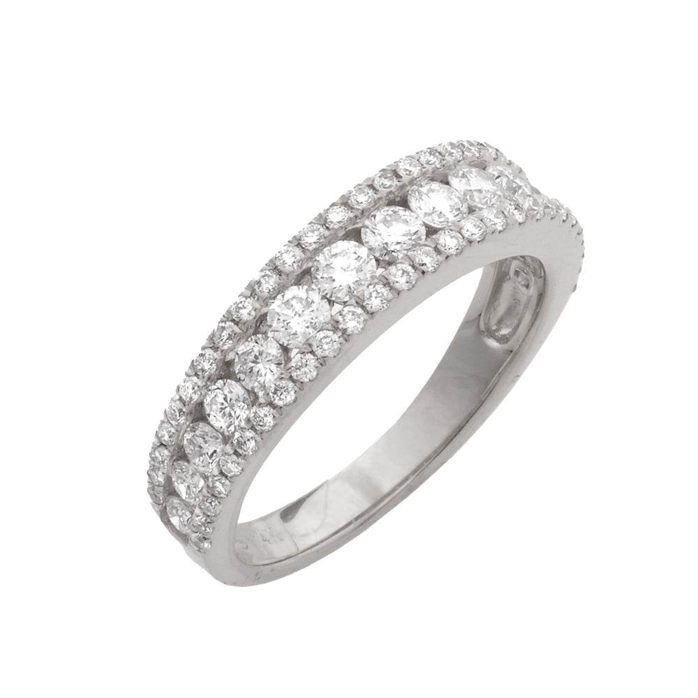 14KW 1.00CTW DIAMOND 3-ROW BAND - MIDDLE - Norma's Jewelry