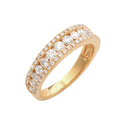14KY 1.10CTW DIAMOND 3-ROW BAND - MIDDLE - Norma's Jewelry