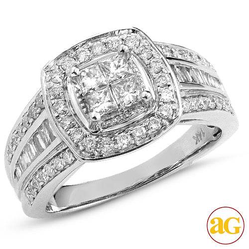 14KW 1.05CTW DIAMOND QUAD HEAD RING - Norma's Jewelry
