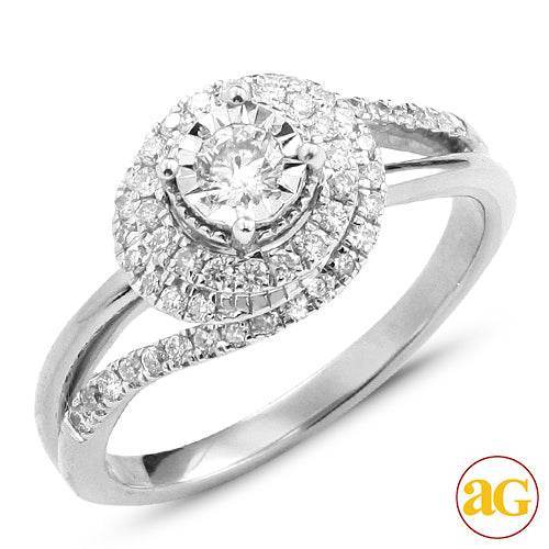14KW 0.55CTW DIAMOND ILLUSION SET RING [0.15CT CEN - Norma's Jewelry