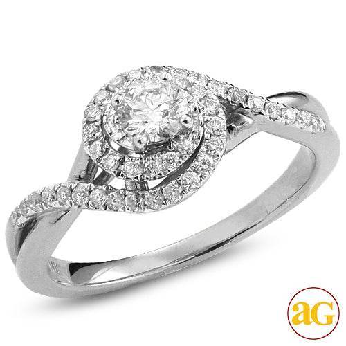 14KW 0.55CTW DIAMOND BRIDAL RING [0.28CT CENTER] - Norma's Jewelry