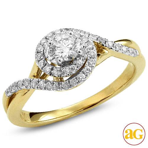 14KY 0.55CTW DIAMOND BRIDAL RING [0.28CT CENTER] - Norma's Jewelry