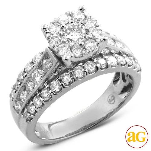 14KW 2.15CTW FANCY DIAMOND FLEUR RING [0.29CT CTR] - Norma's Jewelry