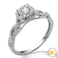 14KW 0.45CTW DIAMOND BRIDAL RING WITH HALO - Norma's Jewelry
