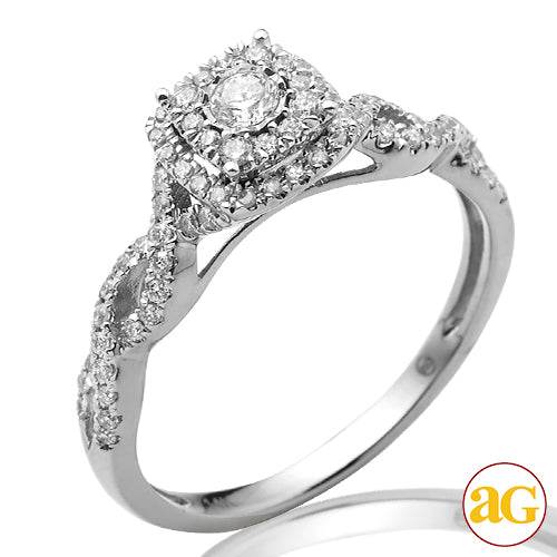 14KW 0.45CTW DIAMOND BRIDAL RING WITH HALO - Norma's Jewelry