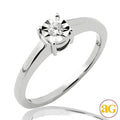 14KW 0.10CTW ILLUSION SET DIAMOND SOLITAIRE RING - Norma's Jewelry