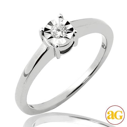 14KW 0.10CTW ILLUSION SET DIAMOND SOLITAIRE RING - Norma's Jewelry