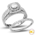 14KW 1.65CTW DIAMOND BRIDAL SET WITH DOUBLE SQUARE - Norma's Jewelry